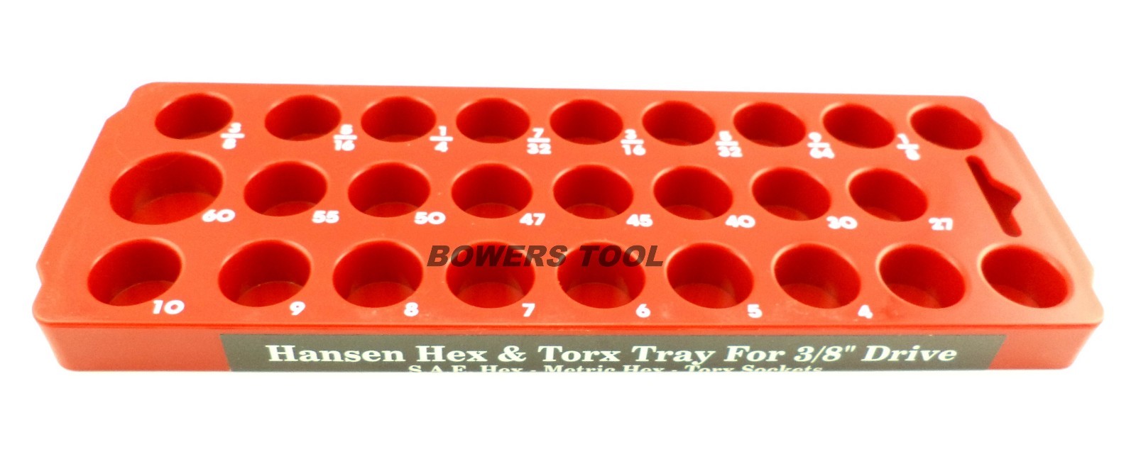 Hansen 3/8” Drive Torx & Hex Socket Organizer Tray Rack Holder Metric SAE USA
