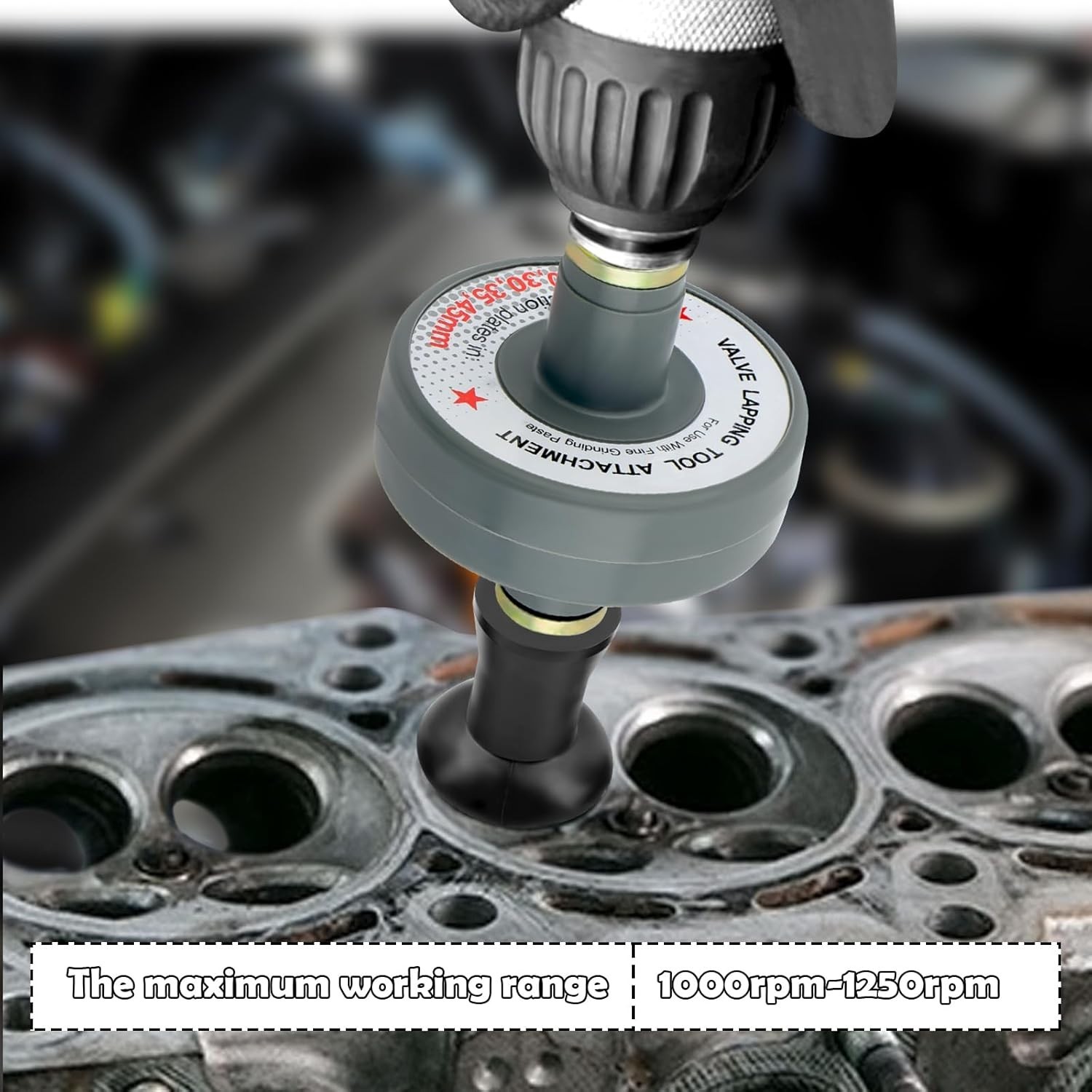 Valve Lapping Tool Kit 5 Suction Cup Adapters Valve Grinding Tool 1000-1250RPM