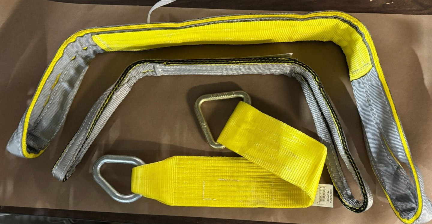 AUTO BODY PULLING SLING set 4×48 2×36 4X30 W/PEASR RINGS HEAVY DUTY BEST VALUE