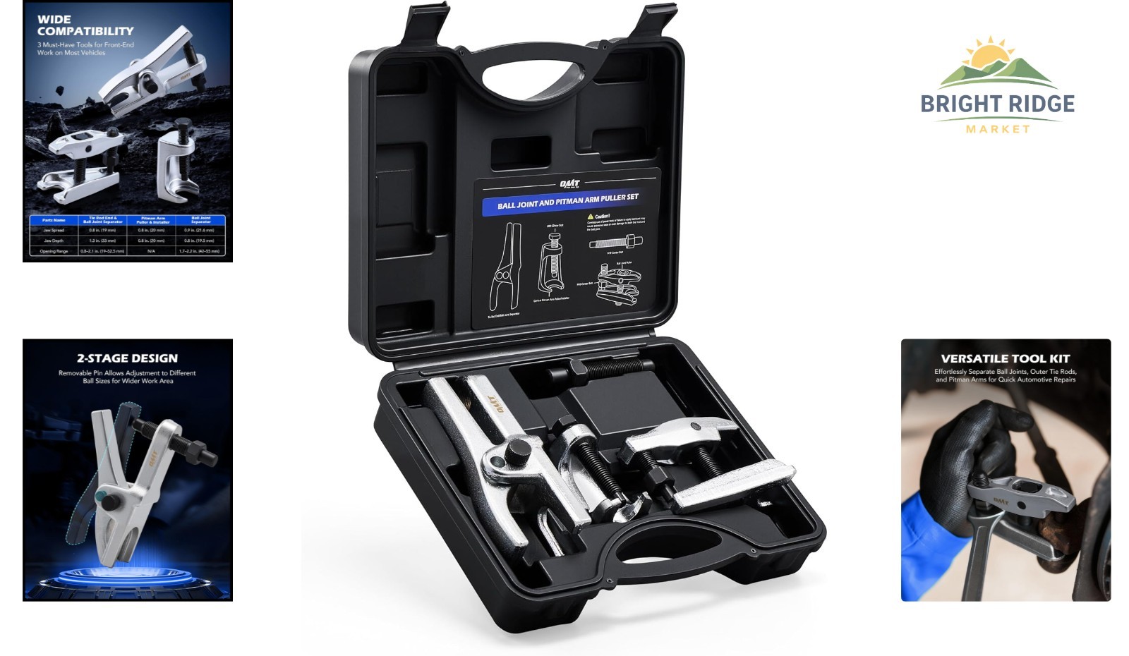 Professional Quality Pitman Arm and Tie Rod Puller Set for Vehicle Maintenance