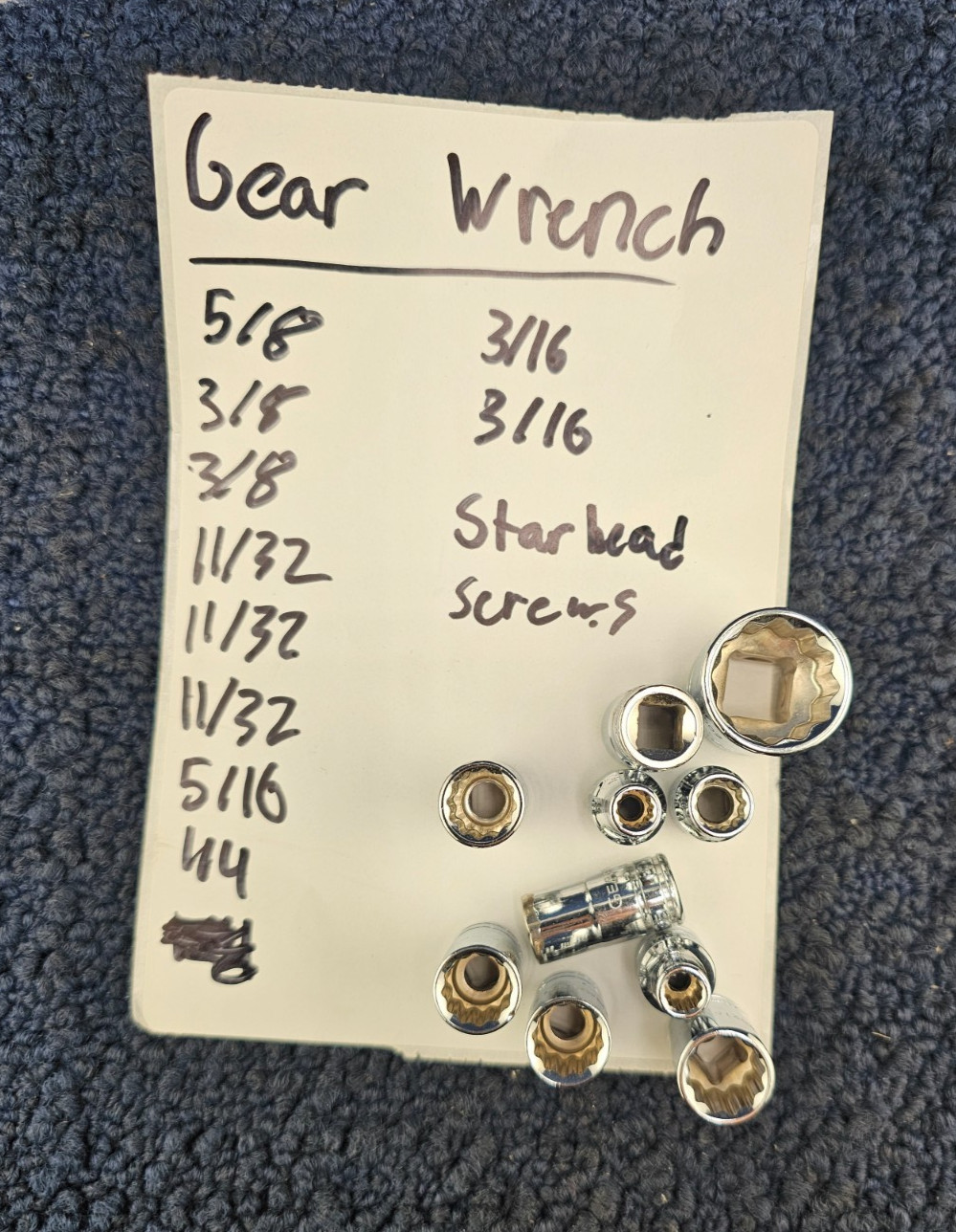 (10 PIECES) GEARWRENCH 12 Point Standard SAE Socket Chrome Finish