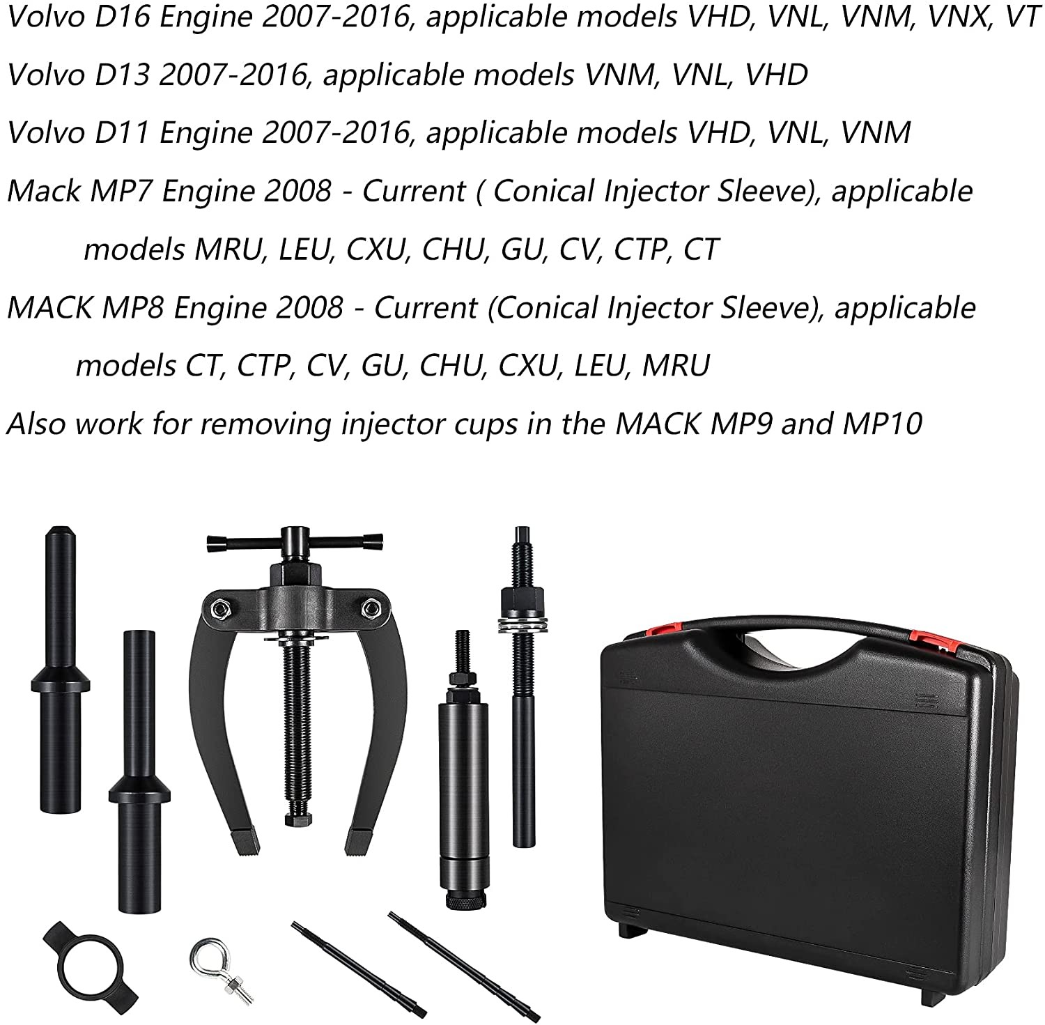 Injector Sleeve Remover & Installer Tool for Volvo D11 D13 D16 and Mack MP7 MP8