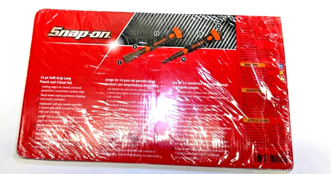 Snap-on Orange 14pc Soft Grip Punch & Chisel Set PPCSGL714O NEW SEALED