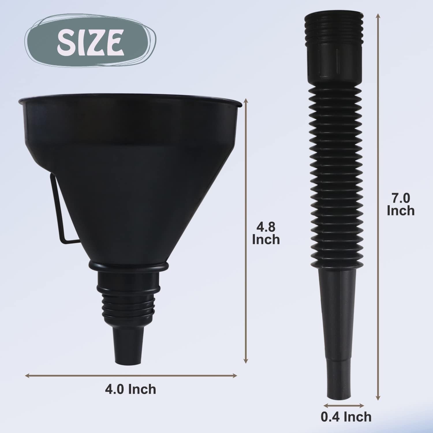 5PC Automotive Oil Funnel Set Flexible Fuel Transfer Funnel With Hose Gas Tool