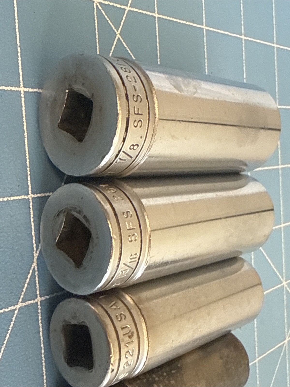 Snap-On Tools Deep Socket Set 3/8″ Drive 1/4″ to 7/8″ 6 Point 10Pieces no 3/4