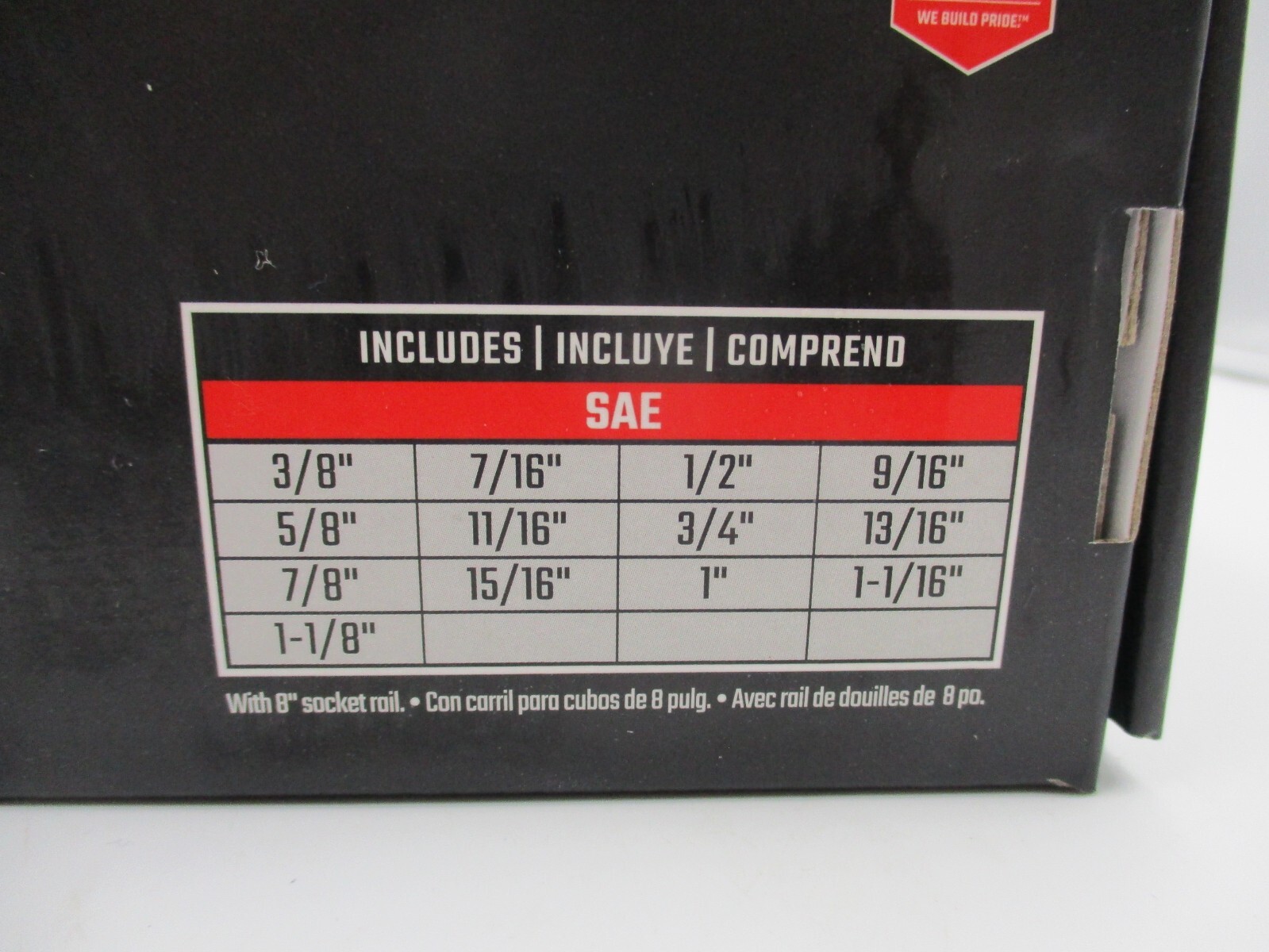 Craftsman 13Pc 1/2″ Drive 6 Point SAE Socket Set on Magnetic Rail CMMT173955V