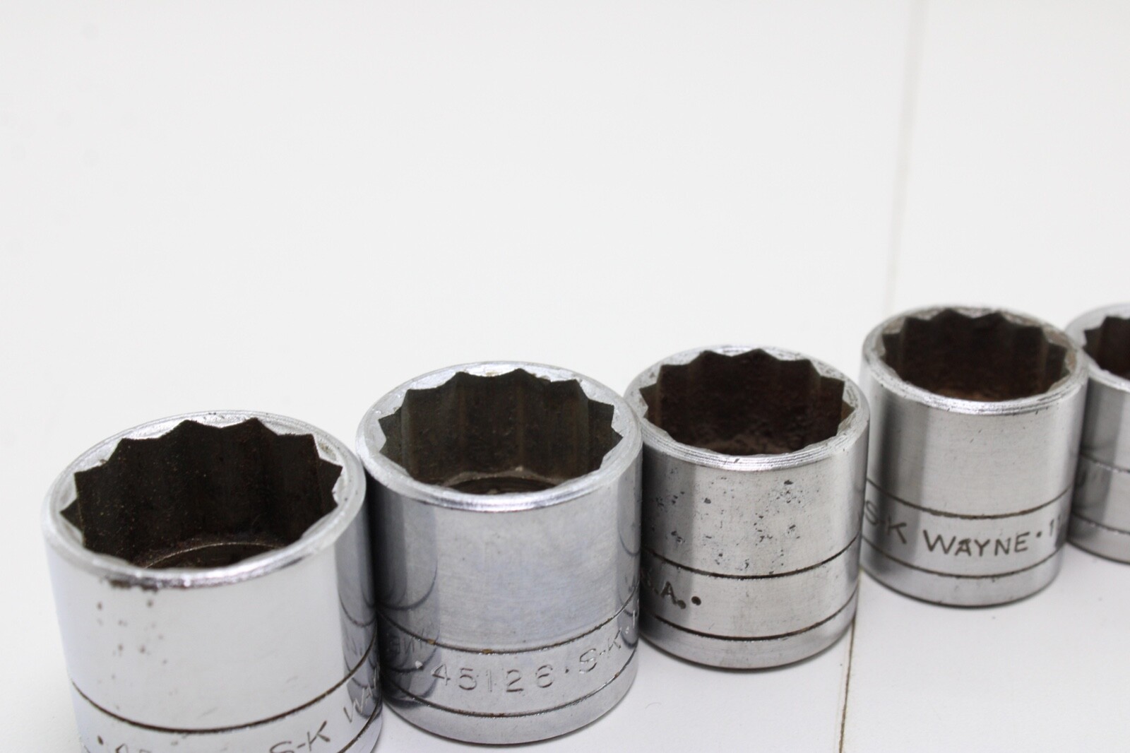 S-K Tools 45128-45112 7/8″-3/8″ 3/8″ Drive 9 Piece 12/6 Point Sockets Set USA