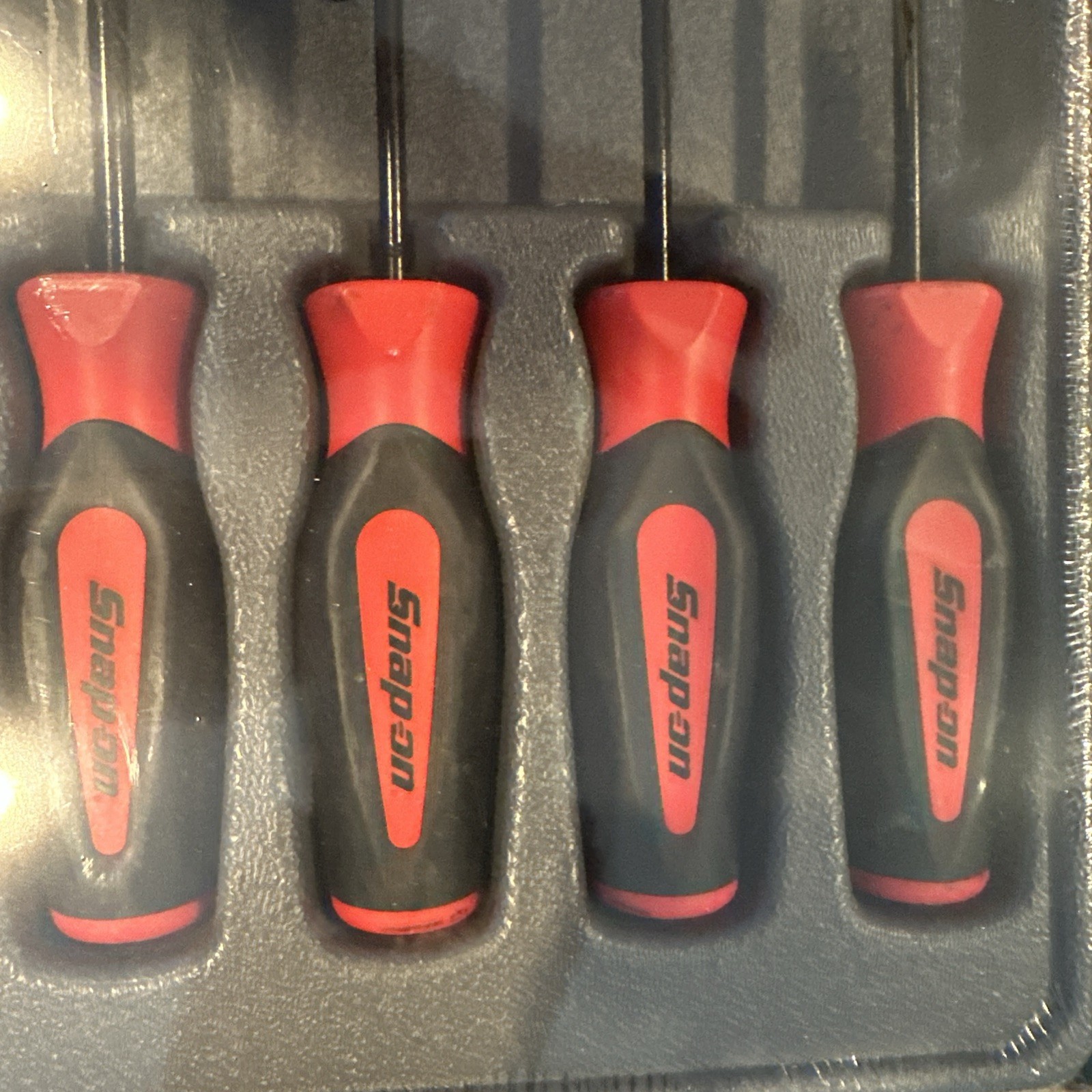 Snap-on Tools USA NEW 10pc RED Soft Grip SAE Ball Hex Screwdriver Set SGAB1000BR