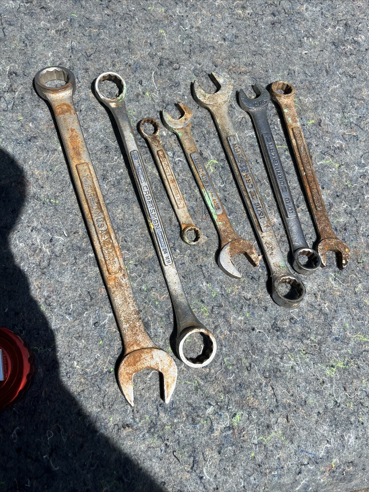 Lot 8 Craftsman Combination Wrenches V- Vv- USA, Multiple Sizes