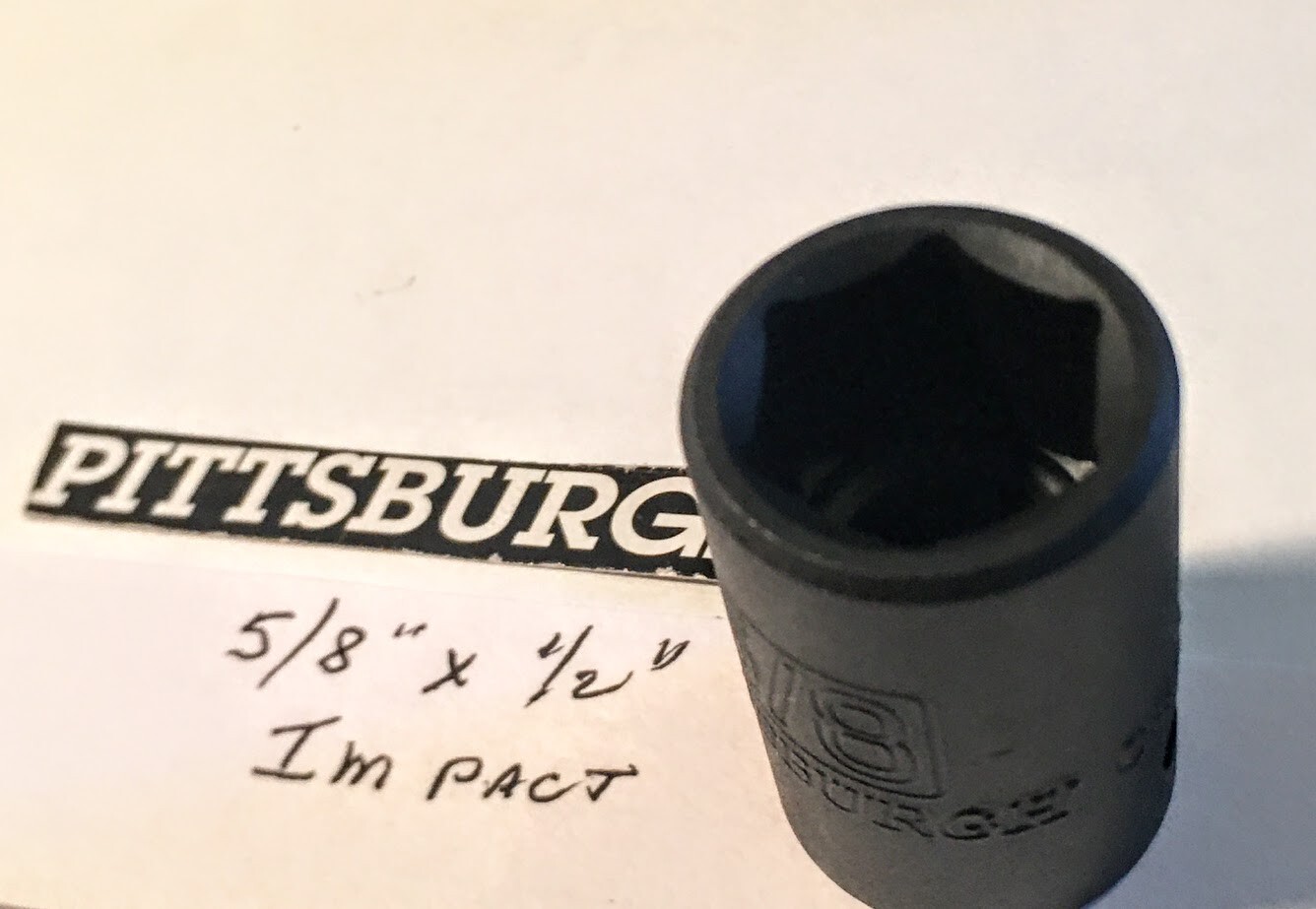 Pittsburgh 5/8″ x 1/2″ Impact Socket 6 Pt Free USA Shipping