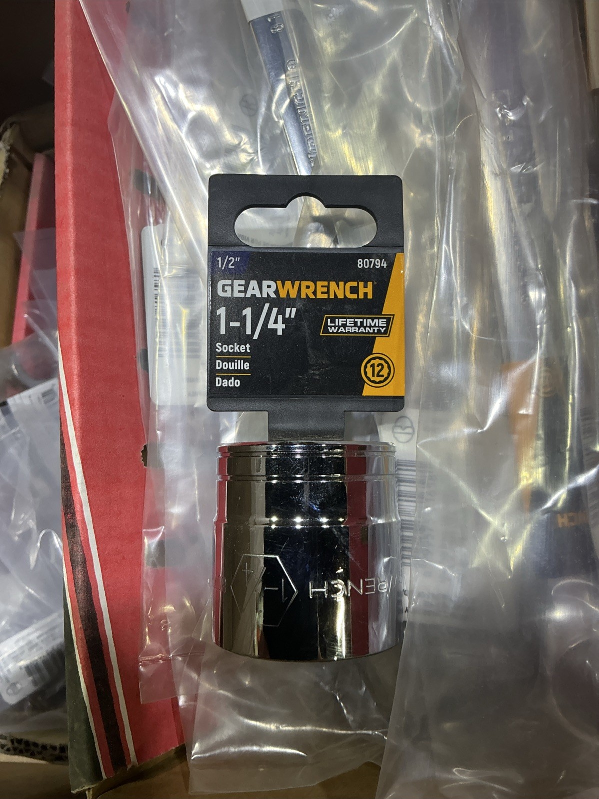 GearWrench 80794 1/2″ Drive 1-1/4″ 12-Point SAE Standard Socket Minor Rust