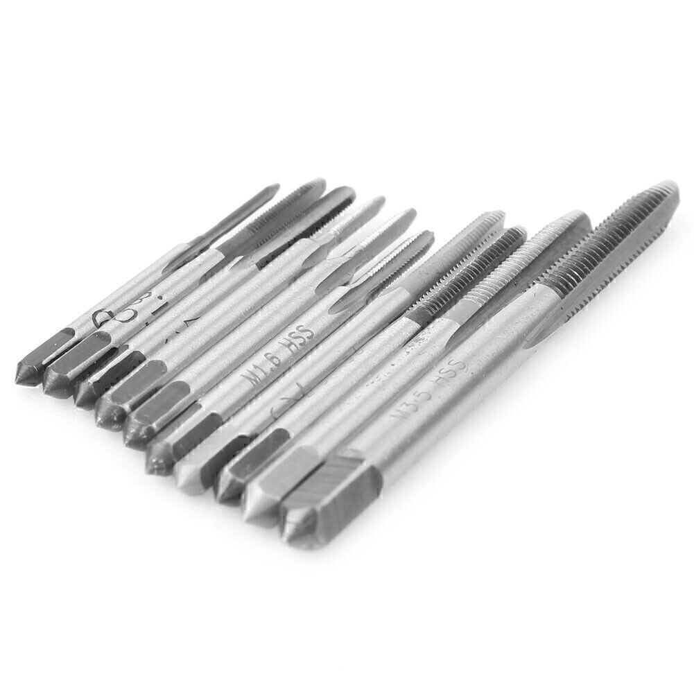 10x ForM1-M3.5 Shank Plated HSS Hand Screw Thread Metric Plug Tap Drill Bits Set