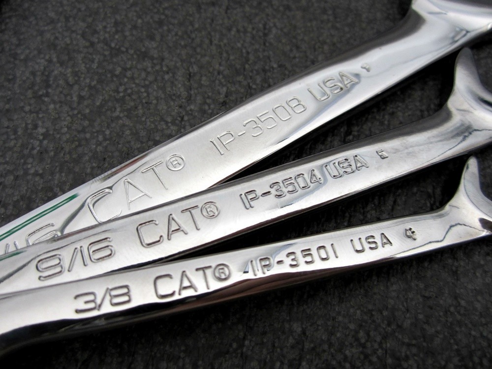 Vintage Snap-on 14pc SAE 4 Way Angle Open End Wrench Set VS814A Underline USA