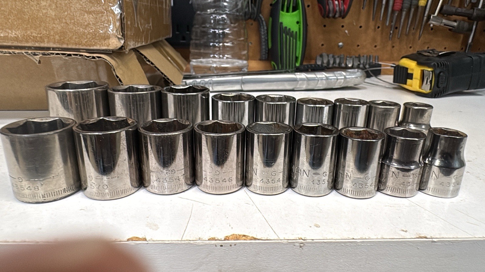 Craftsman 18Pc. Metric/SAE 6 Point Socket Set 9mm-17mm 3/8-7/8” 3/8” Drive USA