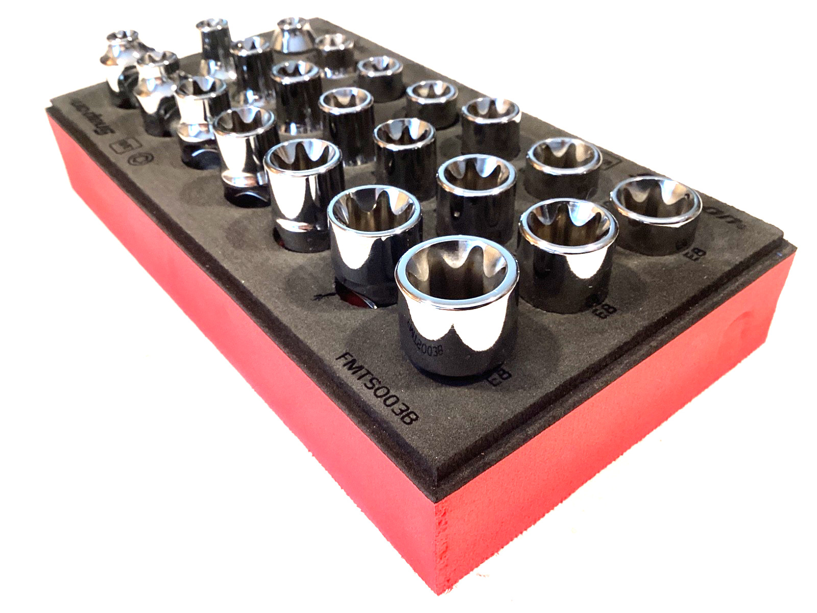 Snap On USA NEW 21 Piece 3/8” Drive Inverted Torx Master Socket Set Pro Fit Foam