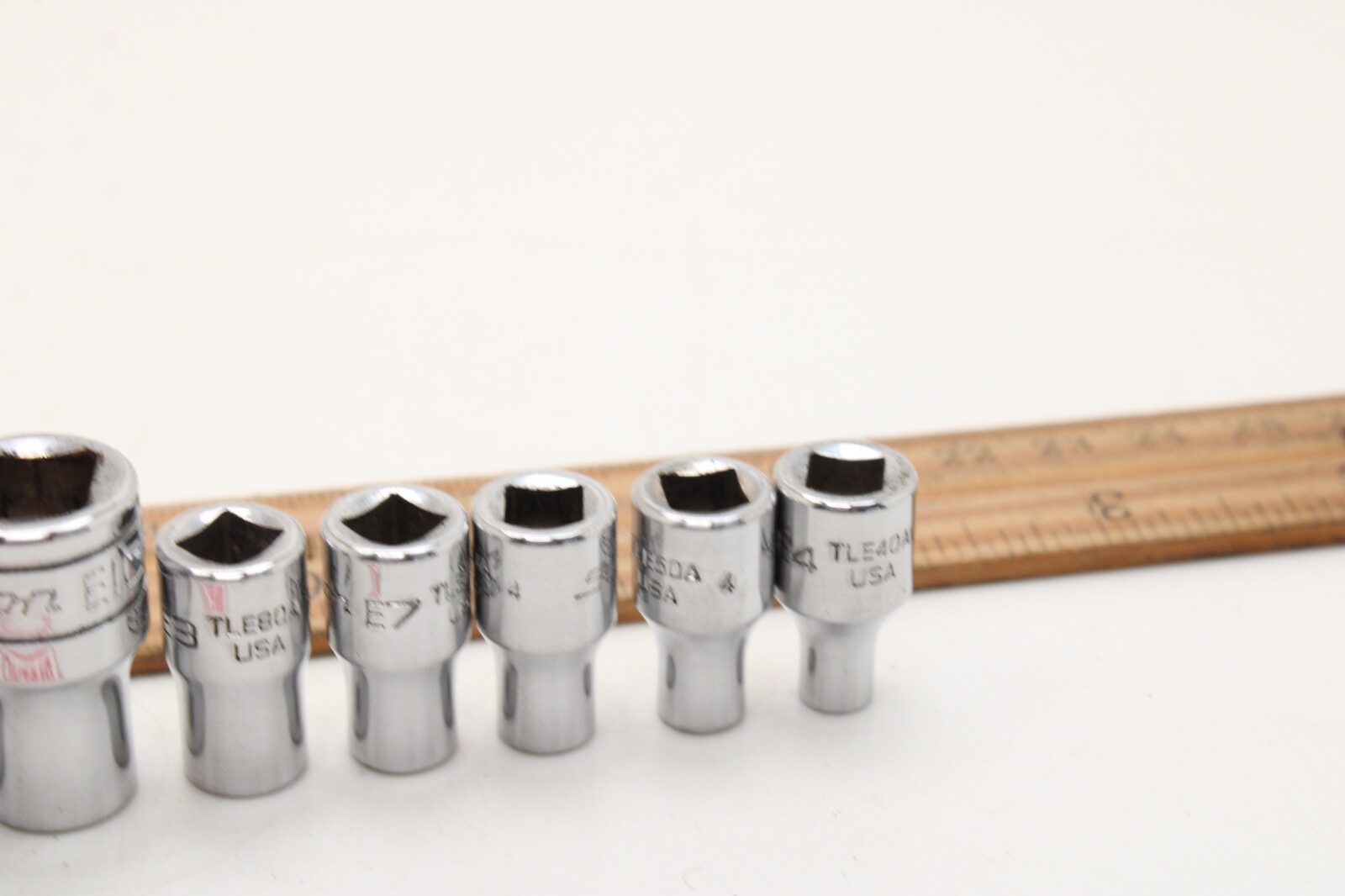Snap-on FLE/TLE 10 Piece 1/4″ 3/8″ Drive Inverse Torx Socket Set Chrome USA