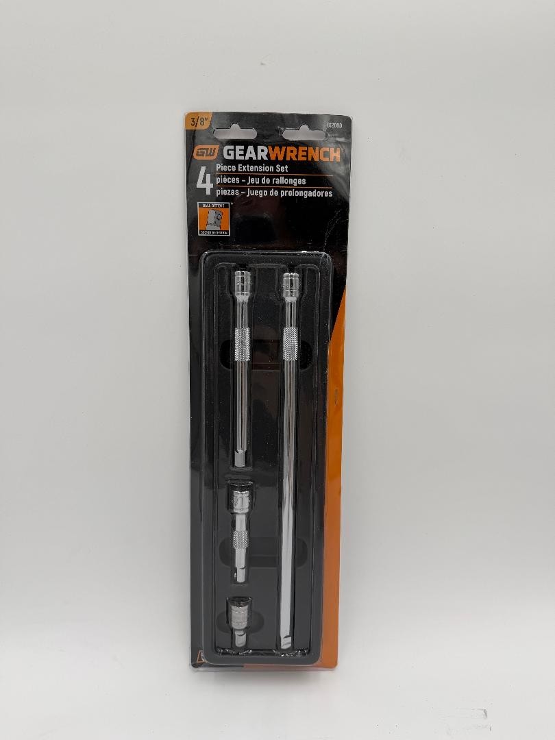 GearWrench Tools,Part#81200,4 pc. Extension Set(1-1/2″, 3″, 6″ & 12″),3/8″ Drive