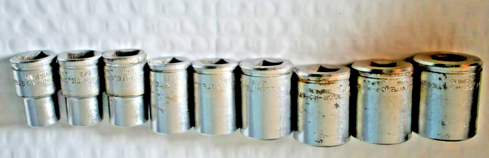 9Allenite 12 Point 1/2″ Drive Sockets 1,15/16,7/8,13/16.11/16,5/8,9/16,1/2,7/16