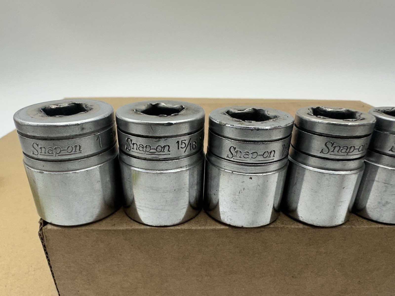 Snap-On Socket Set 1/2″ Drive 1/2″ to 1″ 8 Pcs SW161 – SW321 Vintage Made USA