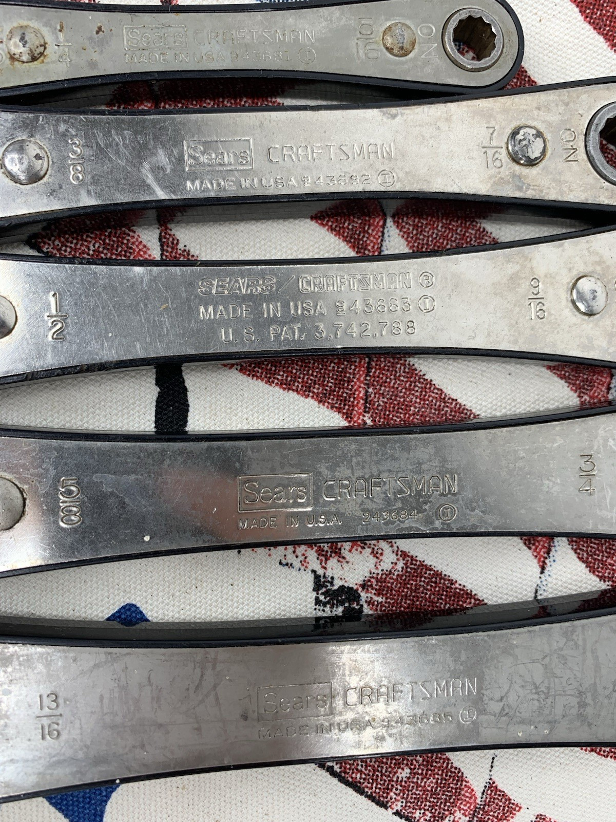Sears Craftsman Lot of 5 USA Ratcheting Box Wrench Vintage 12pt. See Photos