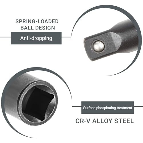 1/2″ Drive Impact Extension Bar, 20″ Long Socket Wrench Extender, Cr-V Steel Too