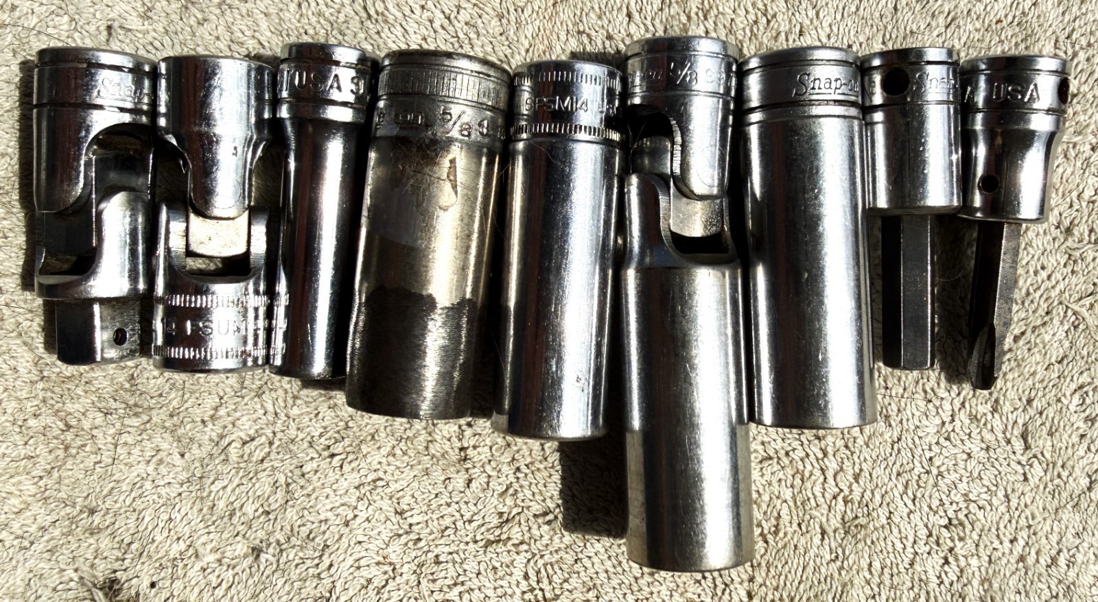 LOT OF 9 SNAP-ON SOCKETS – AS PICTURED