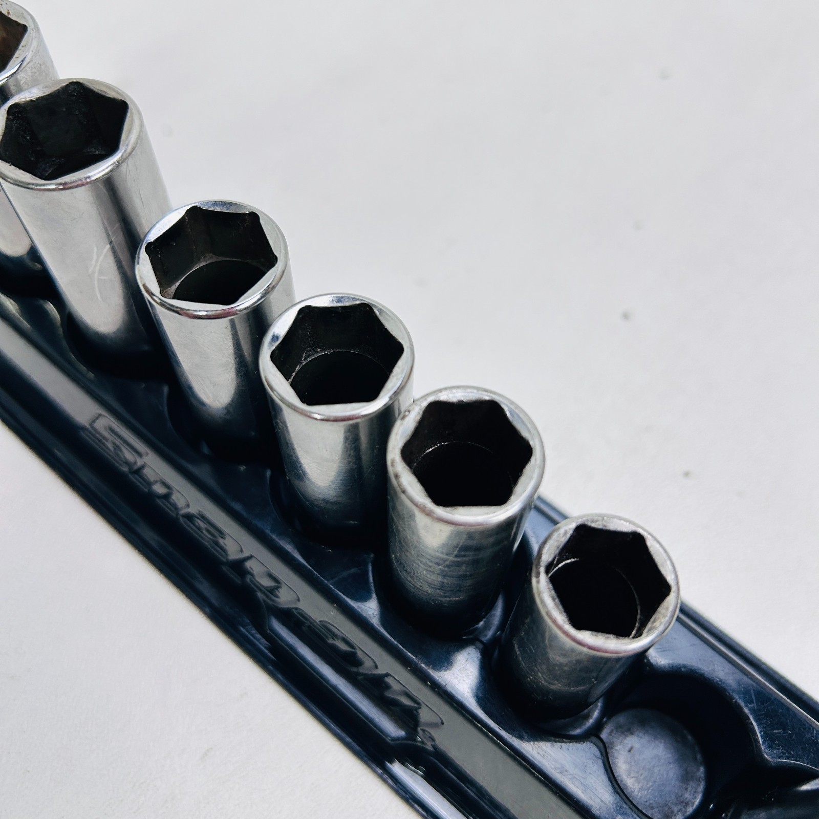 Set of 10 Snap-On Deep Socket Set 3/8″ Drive SFS Series 8-19mm (Missing 10&12)