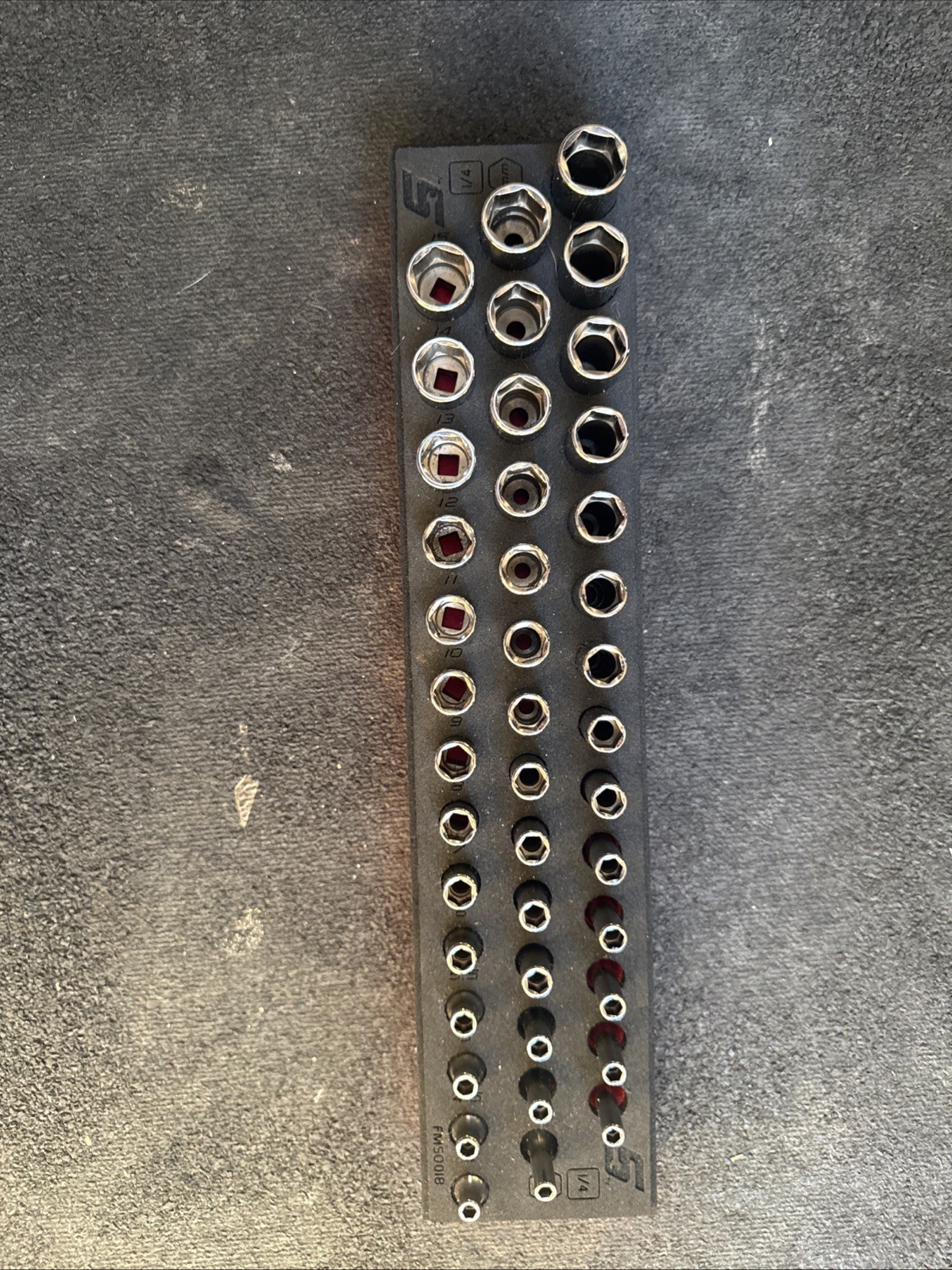 For Snap-on NEW 42PIECE 1/4″ Drive 6-Point Metric Socket Set /Red PRO-FI Foam
