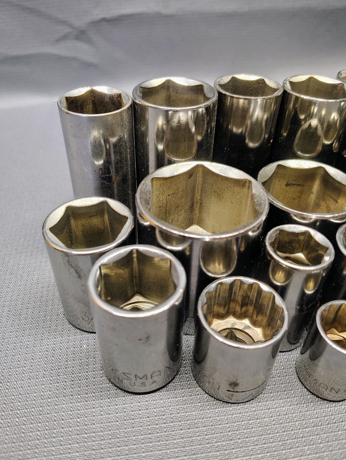 Lot of 24 Vintage Craftsman 6 & 12 Point Sockets – Multiple Sizes