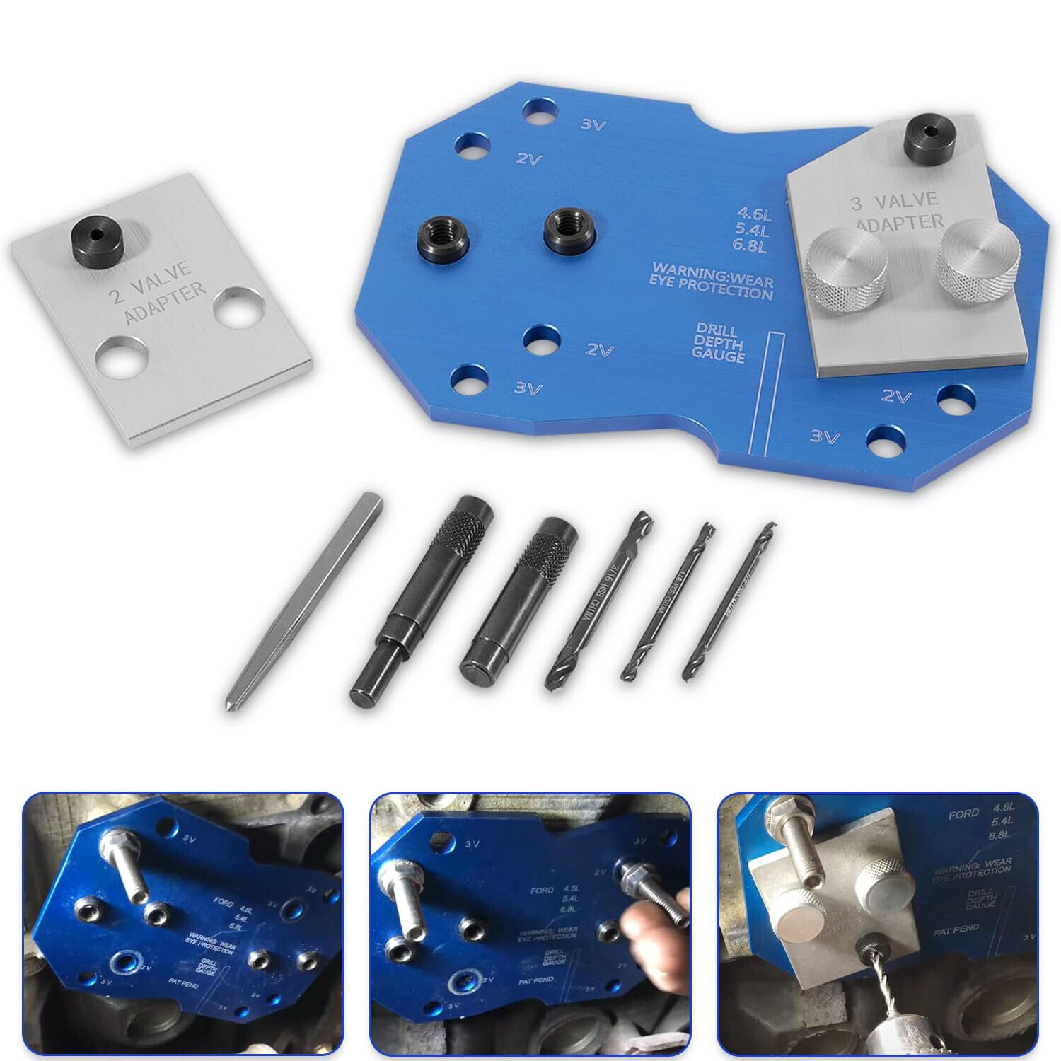 68500 Manifold Drill Template for Ford 2V & 3V 4.6L 5.4L 6.8L V10 Exhaust Tool