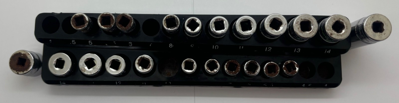 Snap On 112STMMY & 112TMMY 1/4″ Dr- 22pc deep/shallow sockets