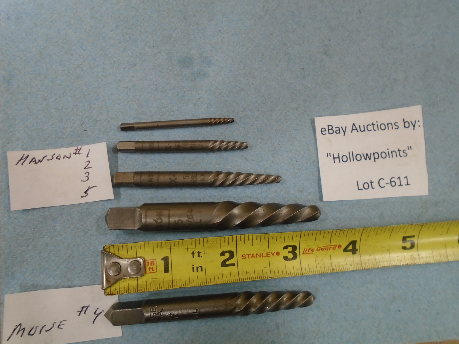 Hanson & Morse Screw Extractors 5pc. Asst. Set # 1 – 5 C611