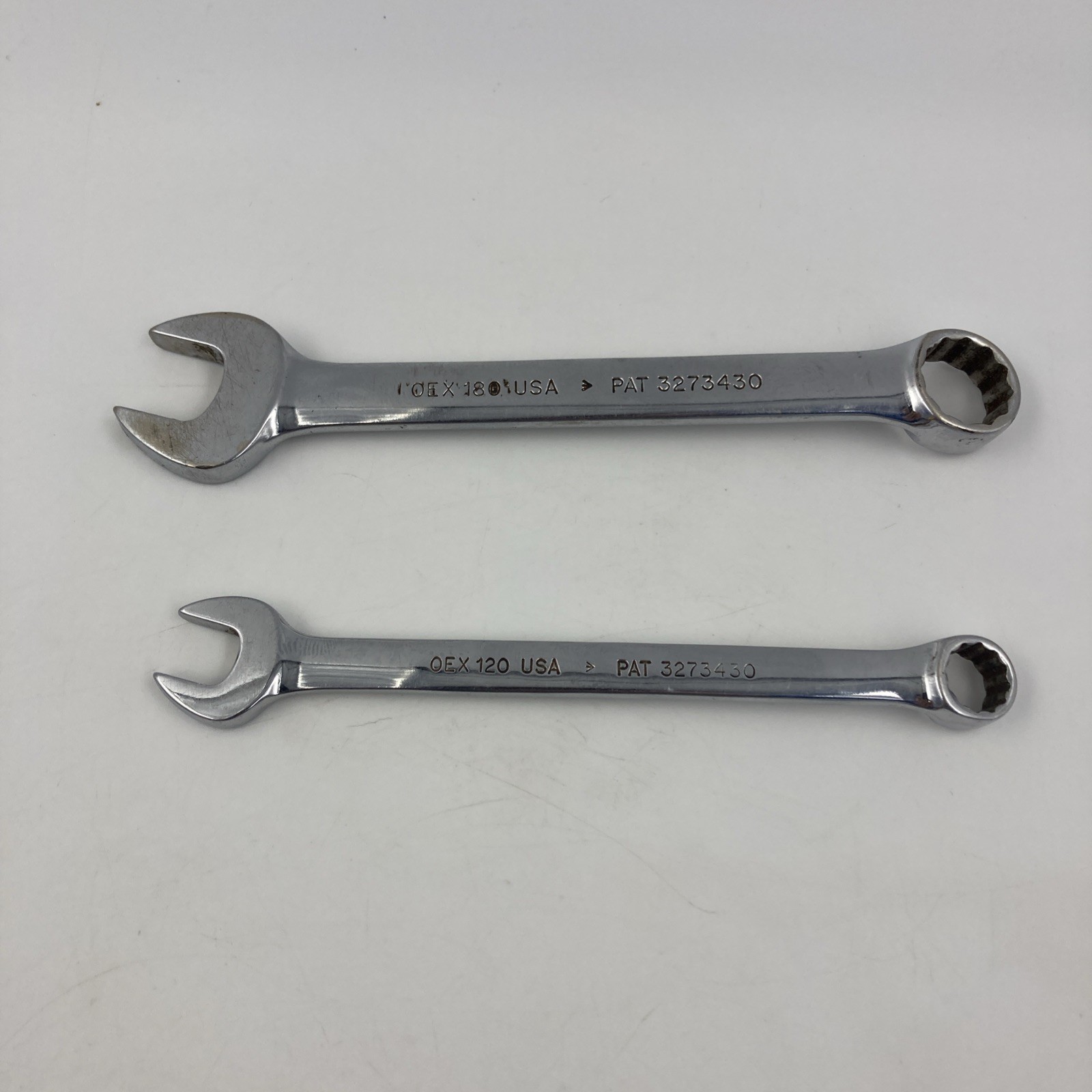 2 Snap-On Tools Combination Wrenchs OEX 120 3/8 & OEX 180 9/16