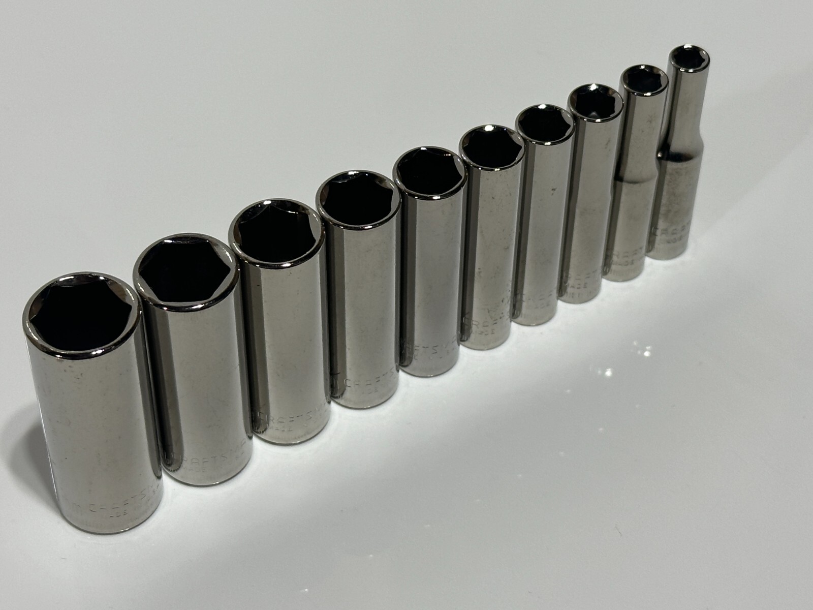 NEW Craftsman USA 10pc Metric 5mm-14mm Deep Socket Set – 1/4″ Drive – 6 Point