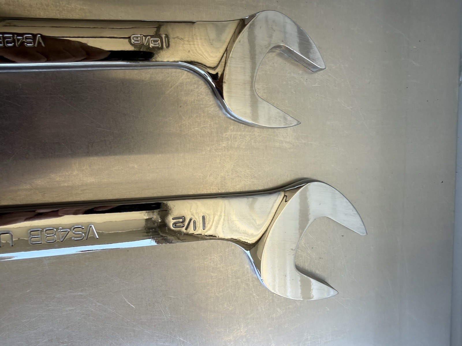 Snap-On Tools USA 2 SAE 4-Way Open-End Angle Wrench Set VS42B And VS48B Used