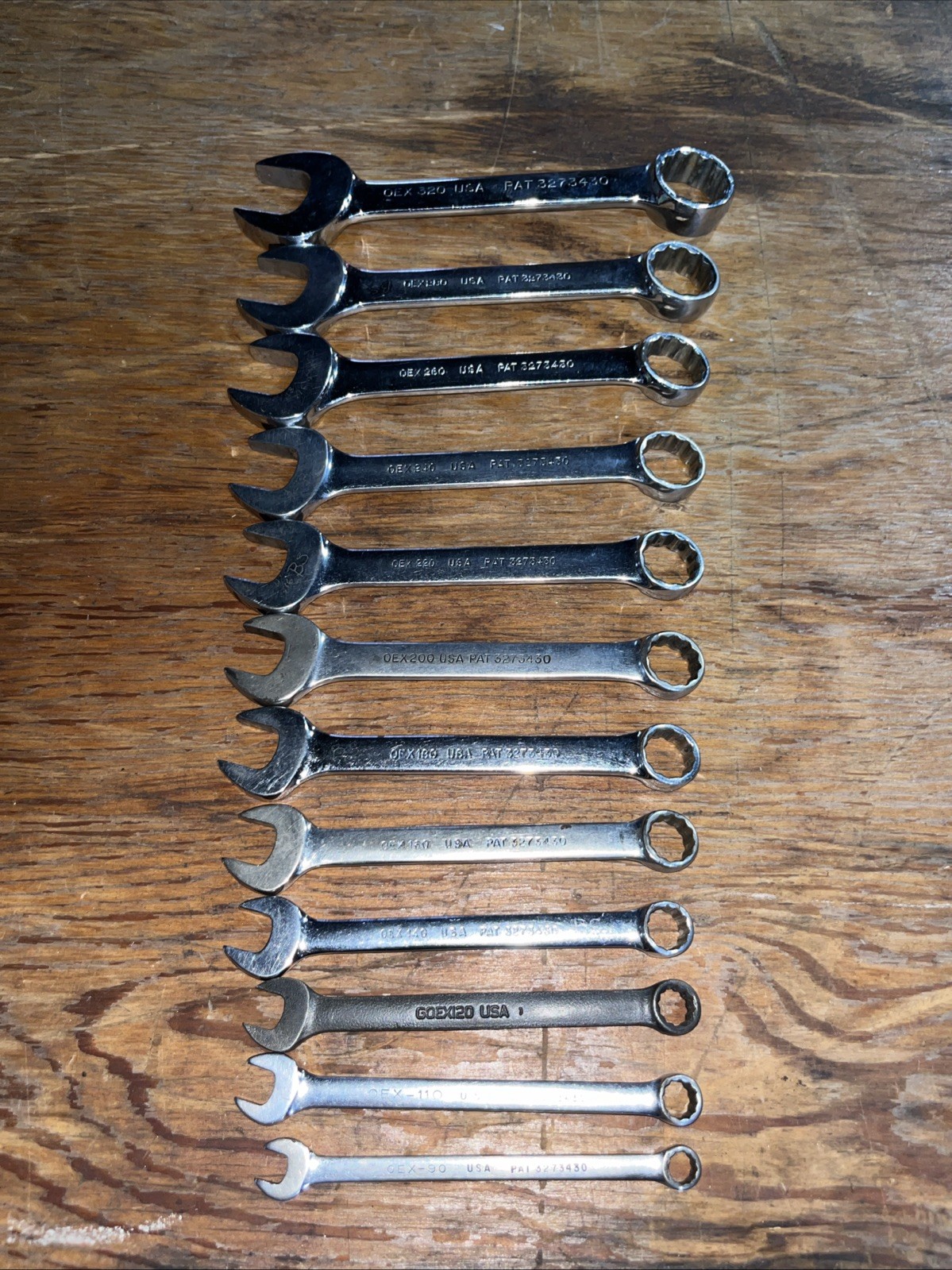 SNAP ON OEX-SERIES 12-Pc 12-Point SAE Flank Drive® Short Combination Wrench Set