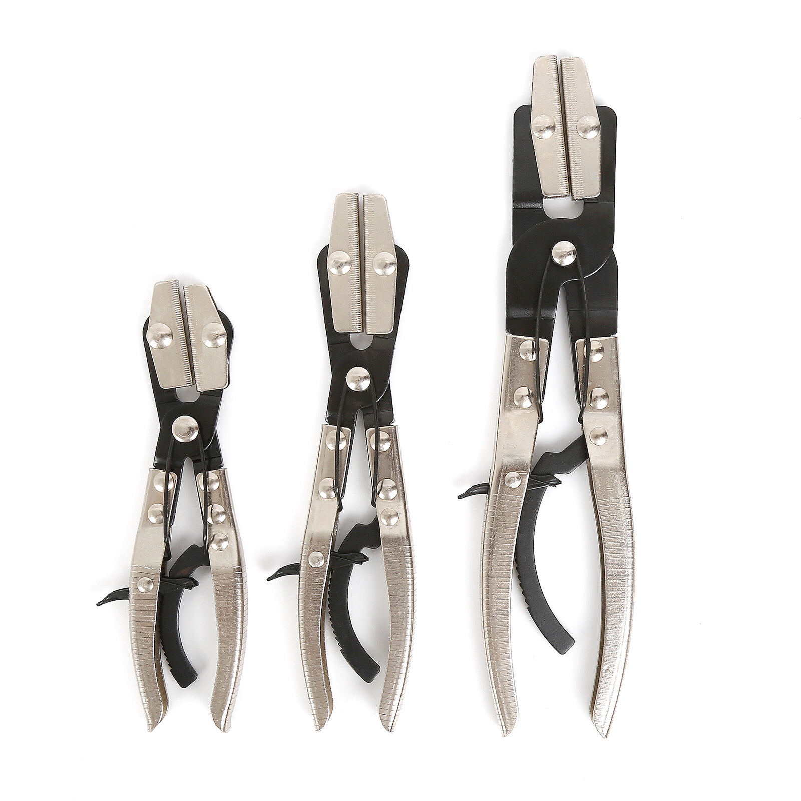 3pcs Ratcheting Hose Pinch Off Pliers Set, 8″ 10″ 12″ Car Hose Fuel Pinch Pliers