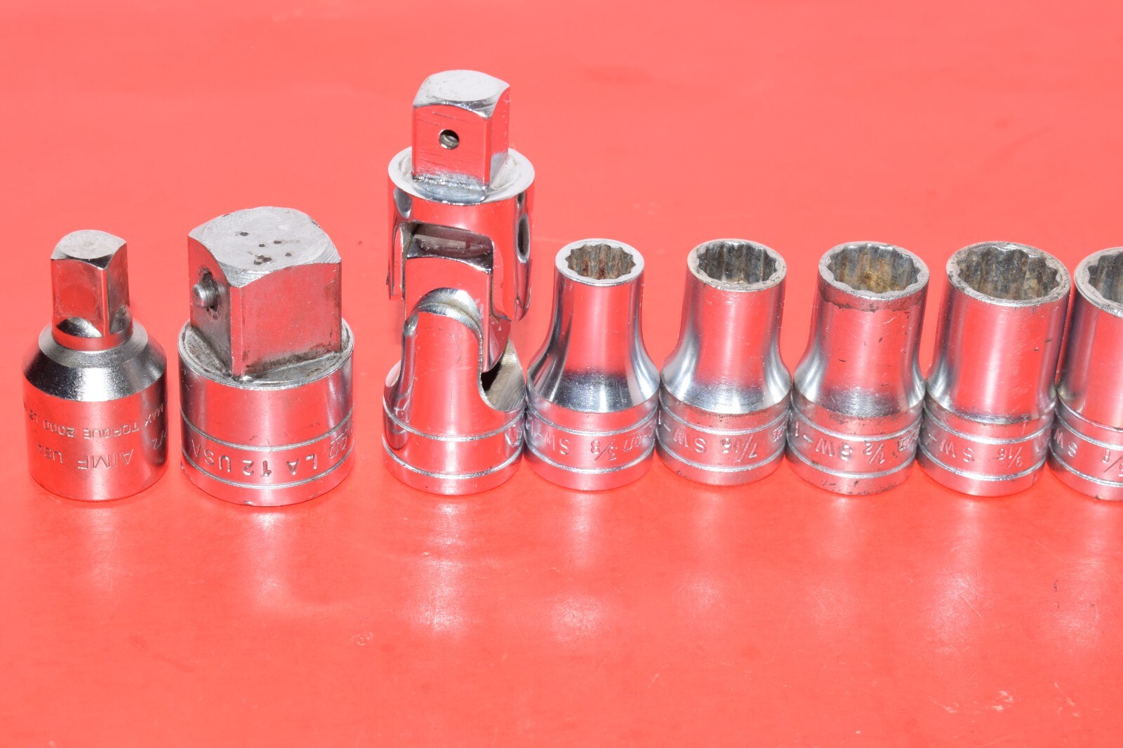 Snap-On 1/2” Drive 18pc SAE Shallow General Service Ratchet Socket Universal Set