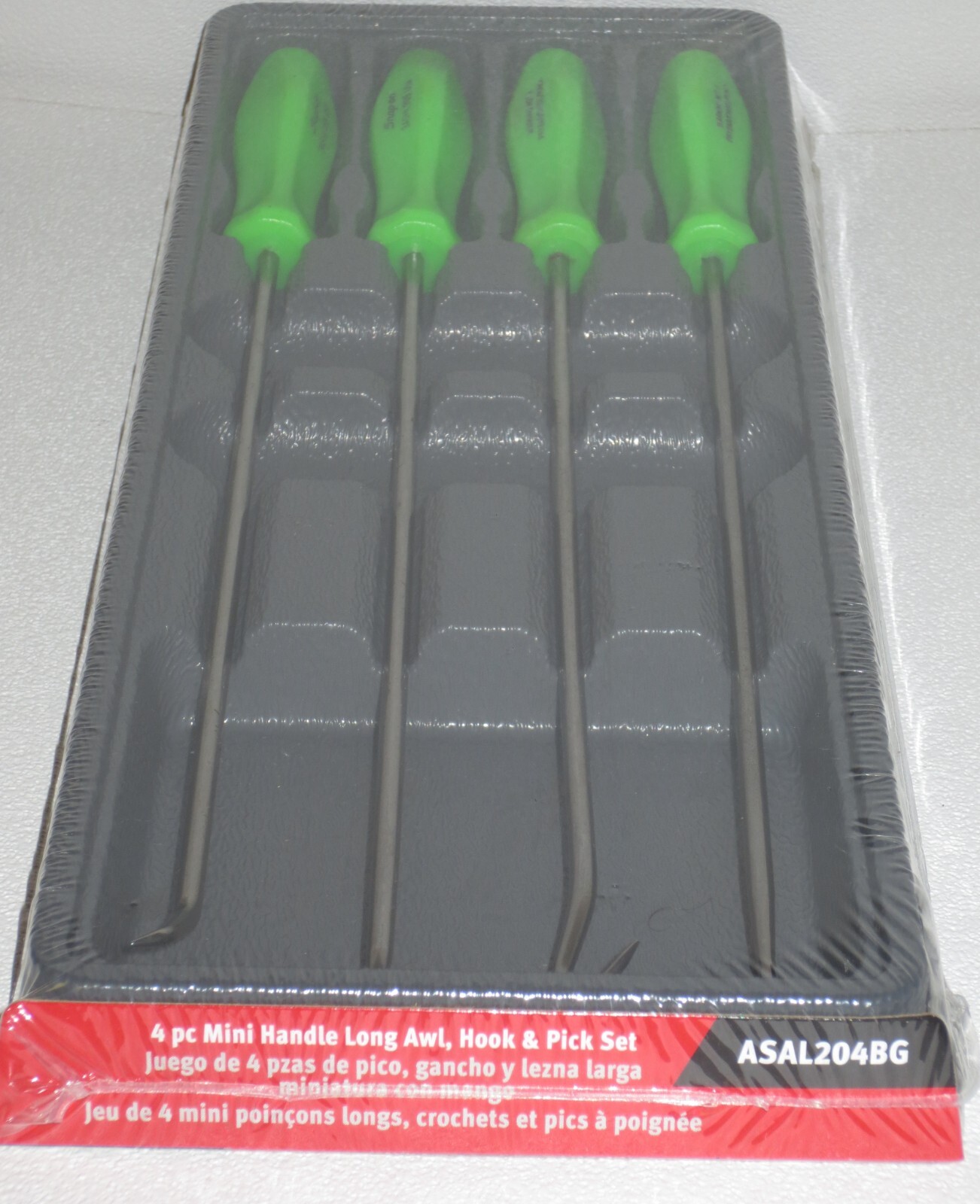 NEW! Snap-on Pick Set, LONG SHAFT, ASAL204BG *GREEN HARD HANDLES* NEW & SEALED