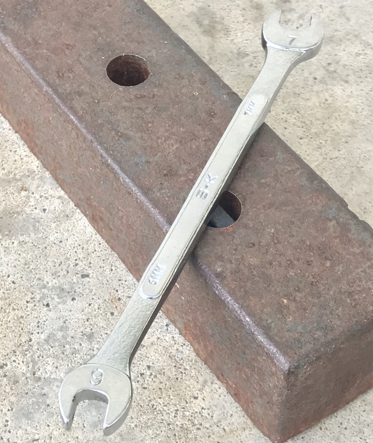 SK Tools 6mm x 7mm Double Ended Polished Open End Metric Wrench 8206 USA
