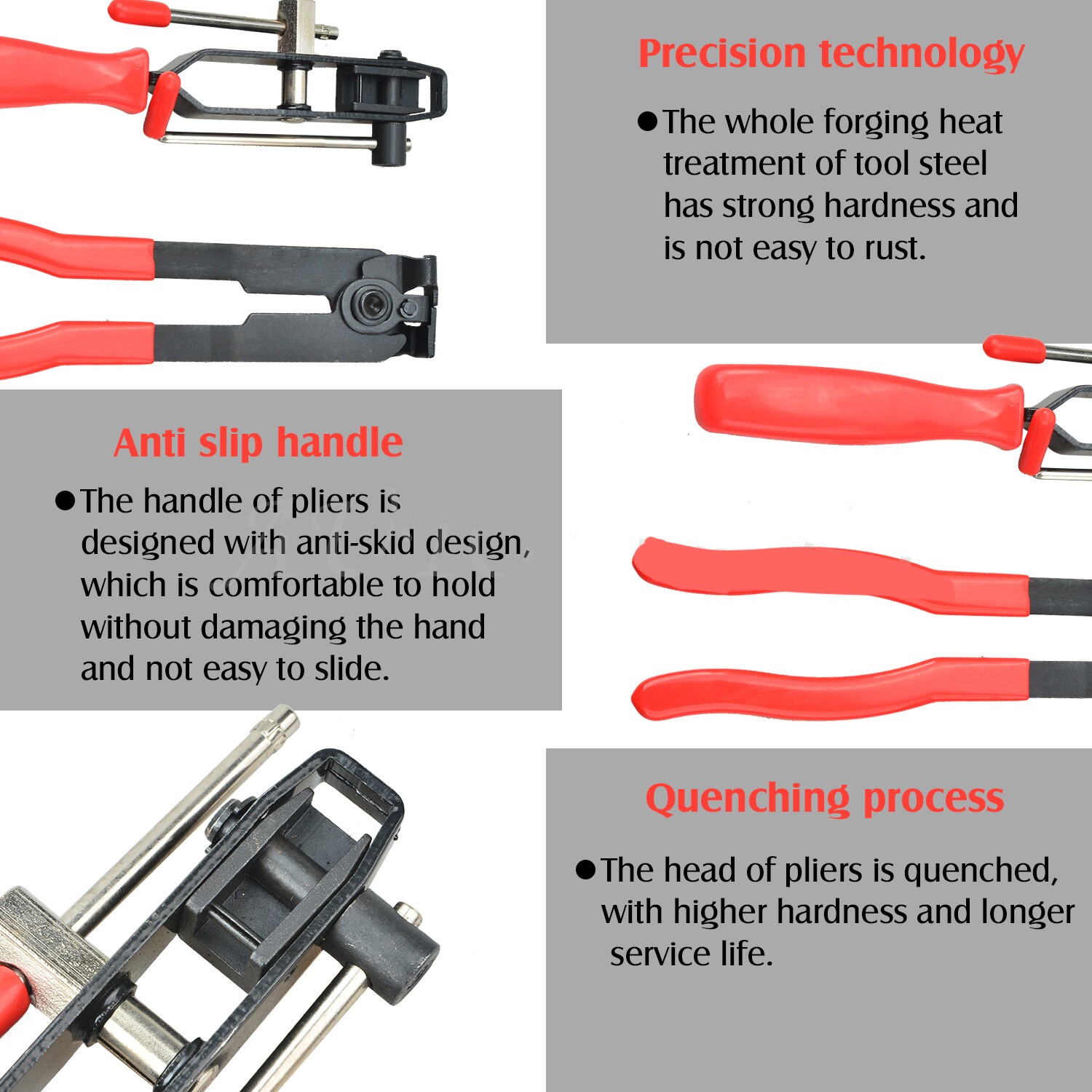 14Pcs CV Joint Boot Clamp Pliers with CV Boot Clamps Kit Ear Type Banding Tool