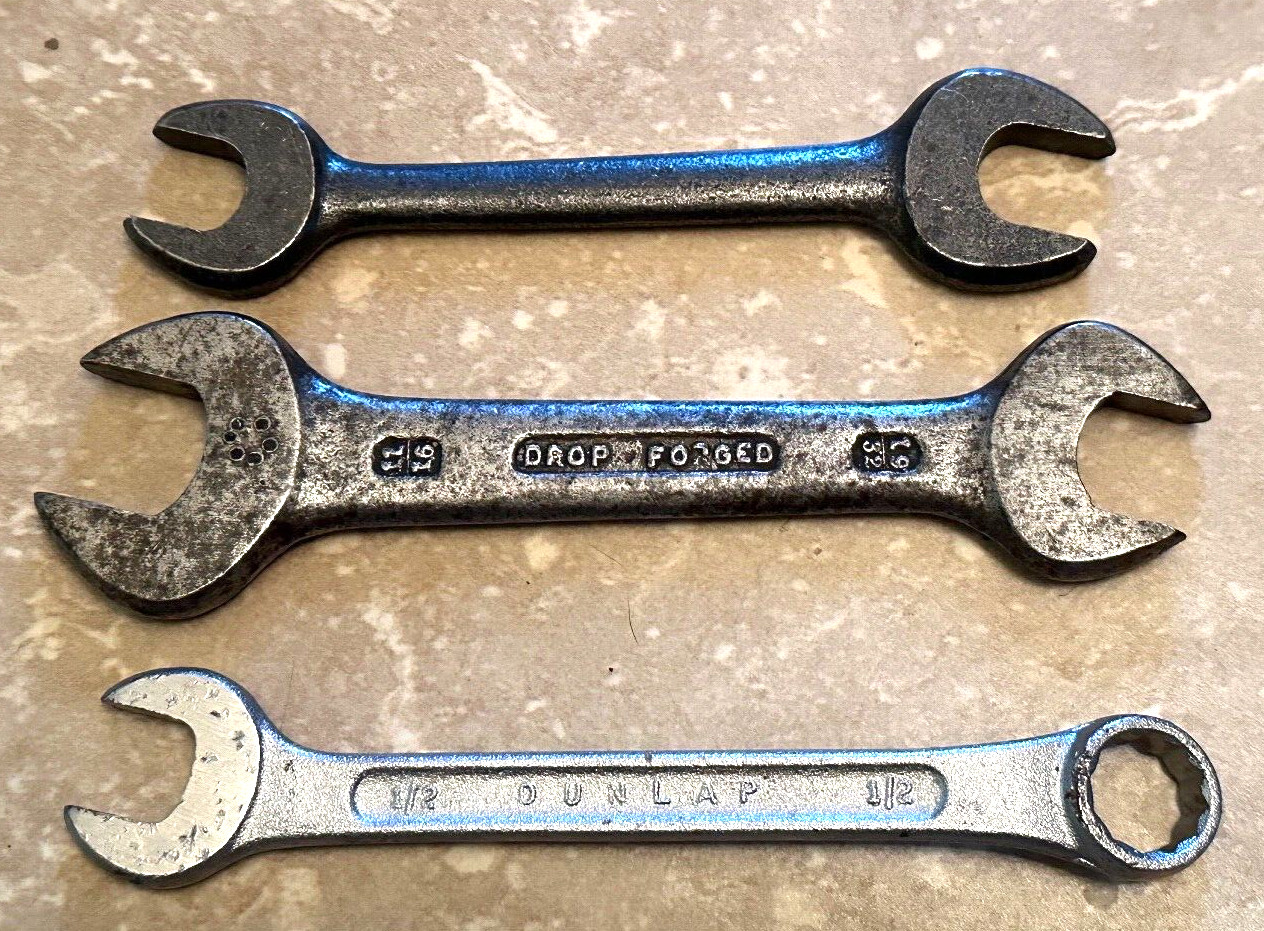 🇺🇸 Vintage USA Offset Open Combo Wrench Set Buffalo Barcalo Lot Antique Open