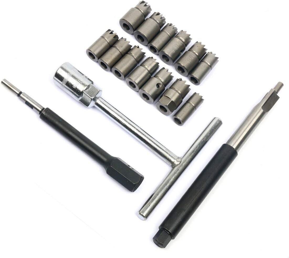 17Pc Diesel Injector Seat Cutter Cleaner Tool or BMW Mercedes-Benz Renault Ford