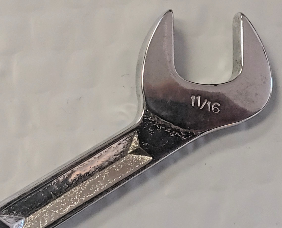 Snap-on Angle Wrench 11/16″ Open-end VS5222, 4 Way 30-60 Degree Chrome Plate USA