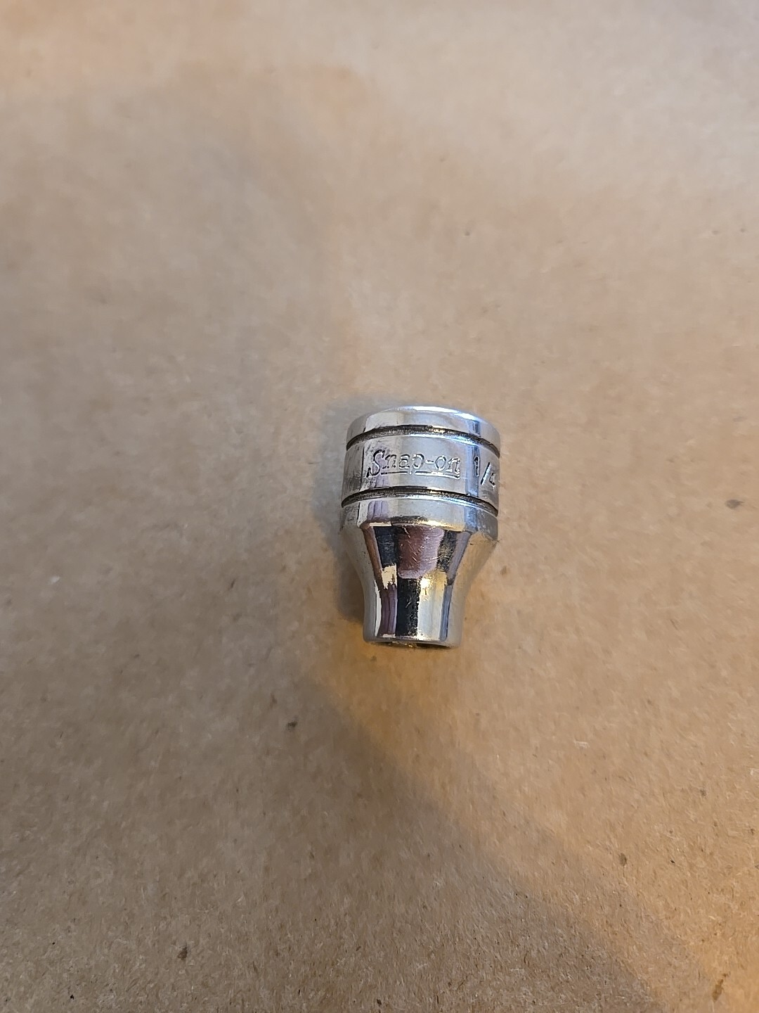 Snap On 3/8″ Drive 1/4″ 6PT SAE Shallow Chrome Socket USA FS081