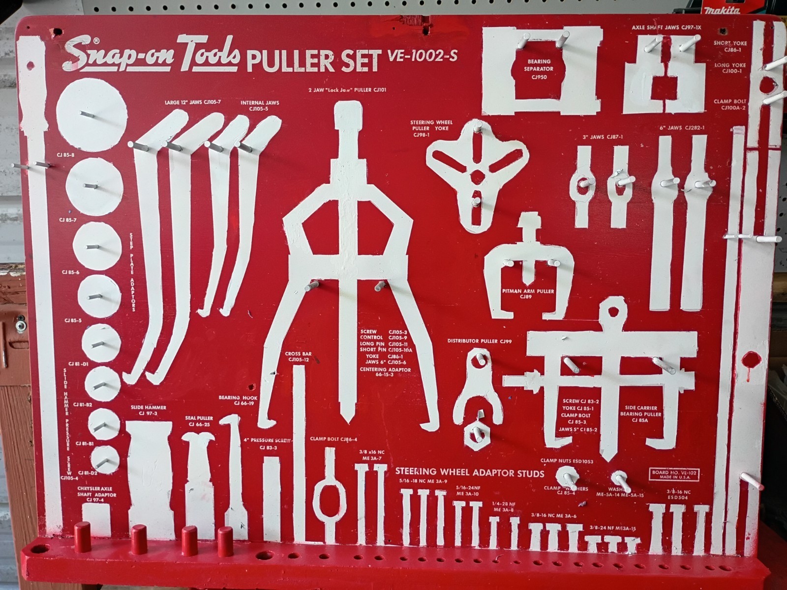 Snap On Tools Puller Set Rool Board. Board Only.