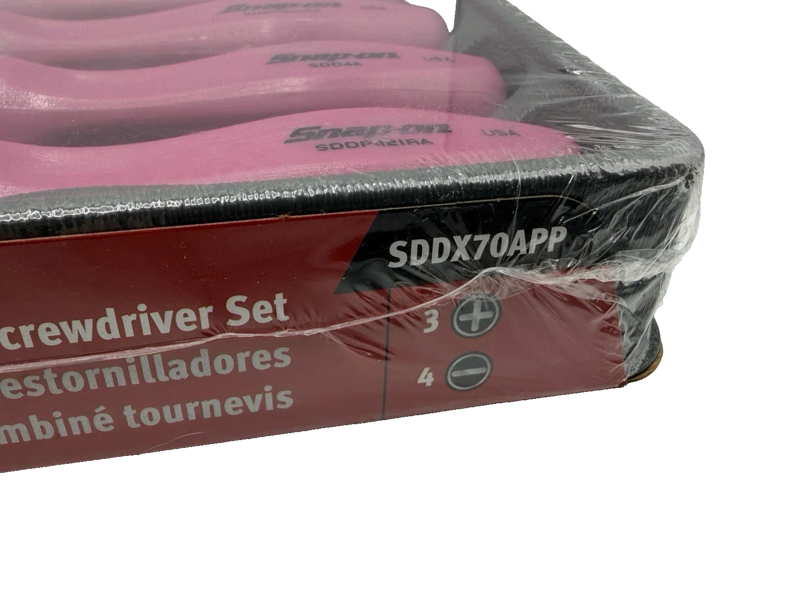 Snap On Tools Pearl PINK 7pc Hard Handle Combination Screwdriver Set SDDX70APP