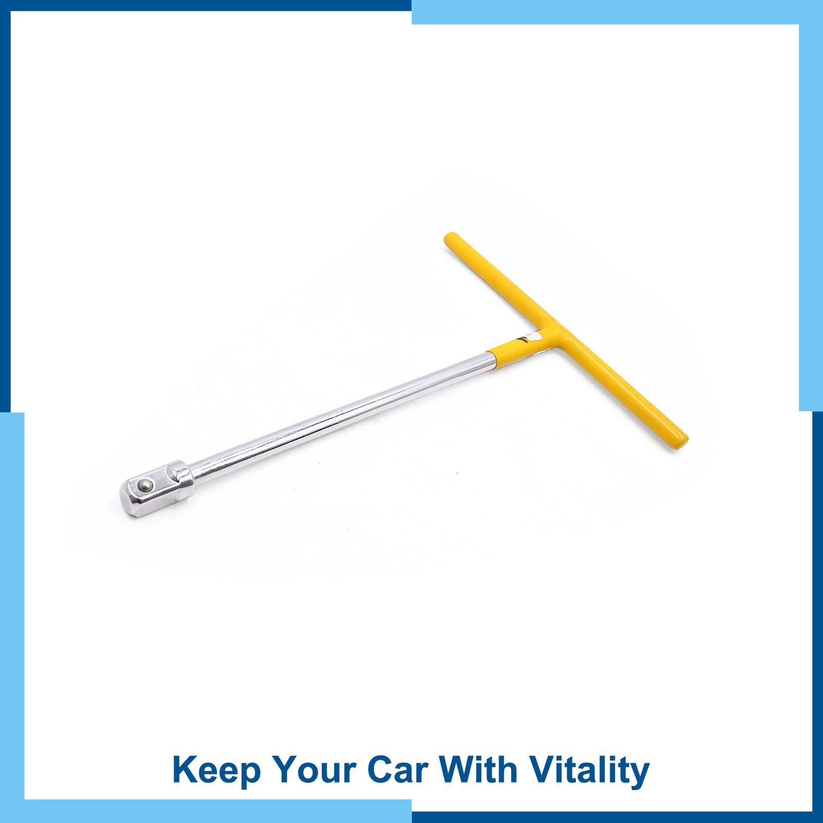 Yellow Silver Tone 1/2″ Square Drive T Handle Wrench Repairing Tool for Auto