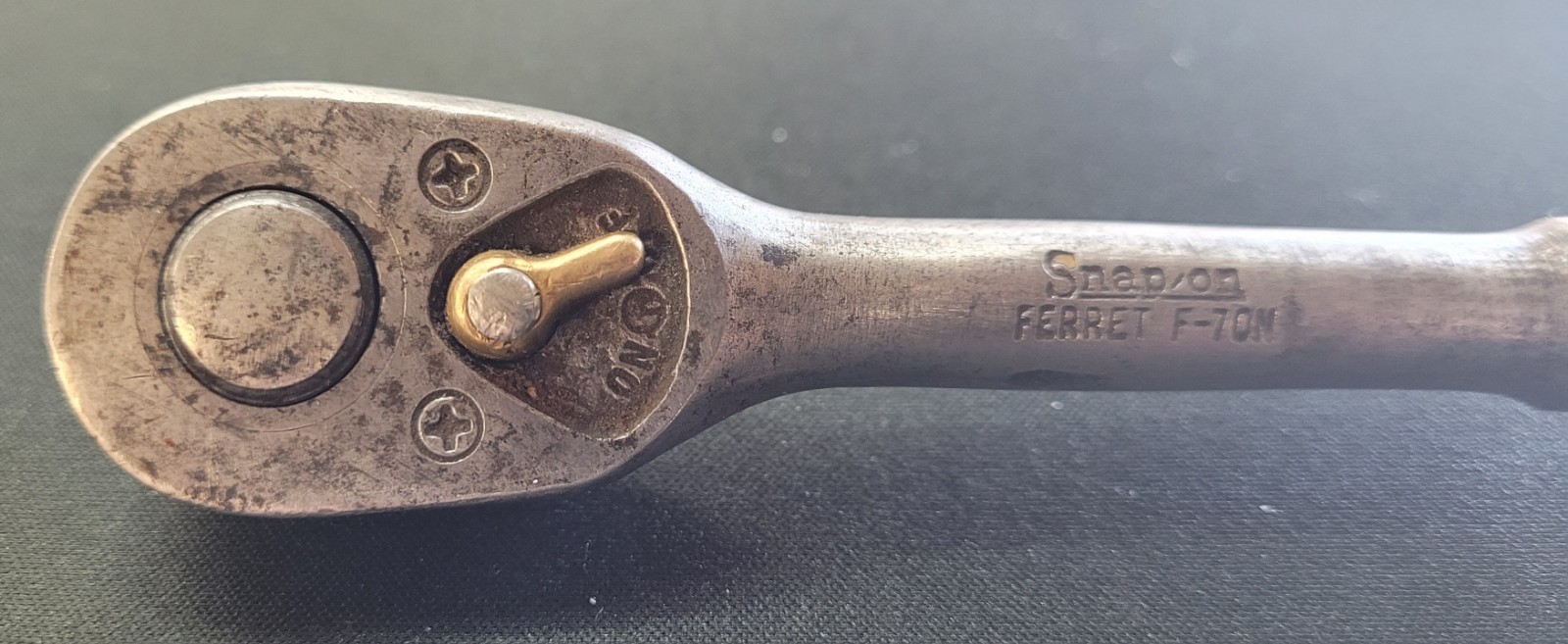 Snap On F-70-N – 3/8” Drive, Chrome, Ferret, Ratchet-USA-NICE-Vintage-