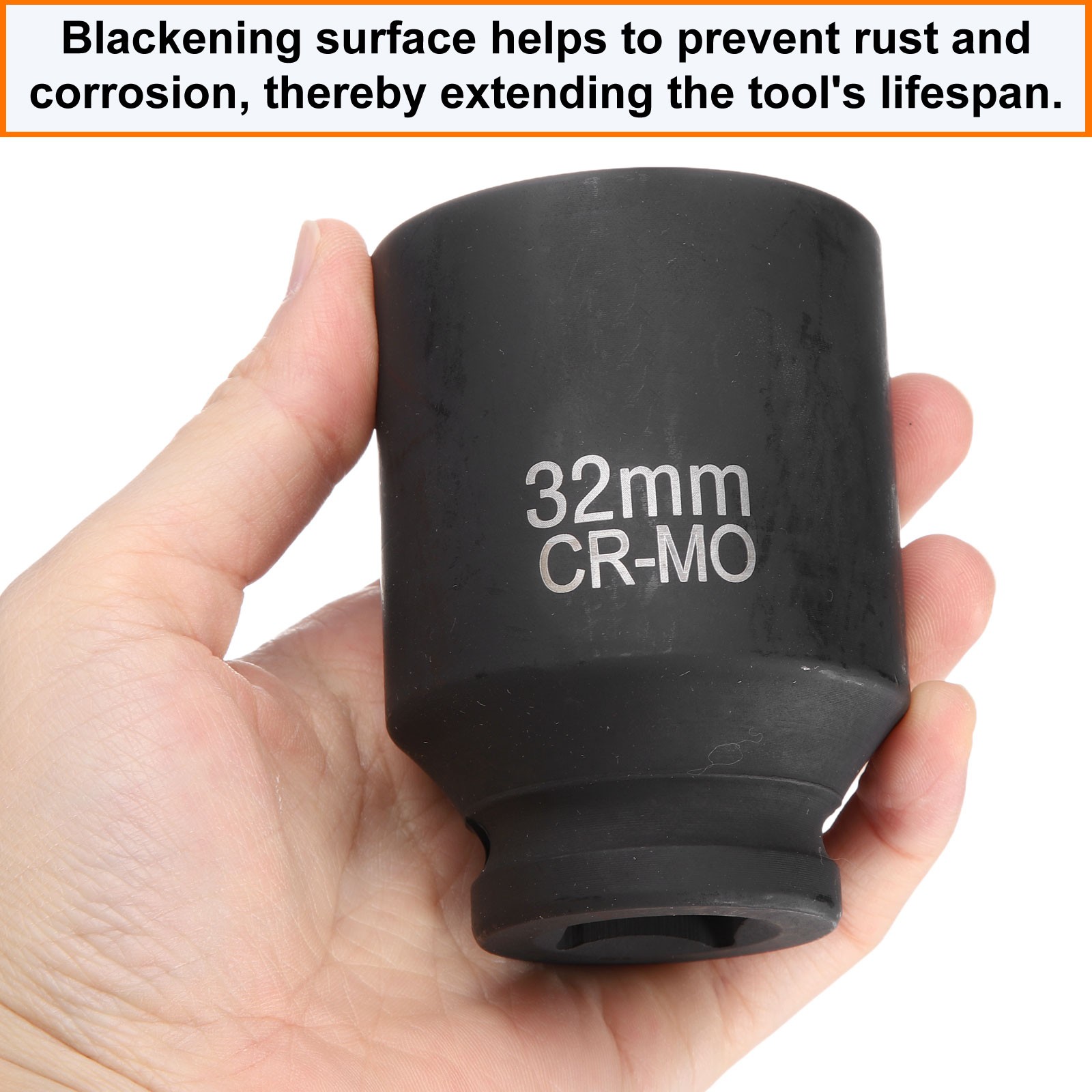 4 Point Square Socket 3/4″ Drive 32mm Metric CR-MO Square Impact Wheel Socket